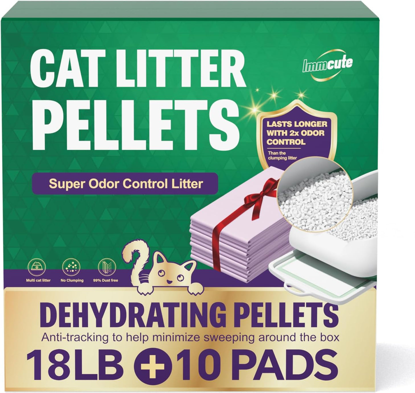 IMMCUTE Cat Zeolite Pellets for Odor Control and Low Tracking