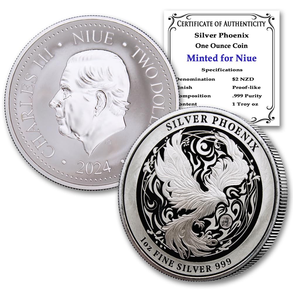 2024 1 oz Niue Silver Phoenix Coin Prooflike with Cert