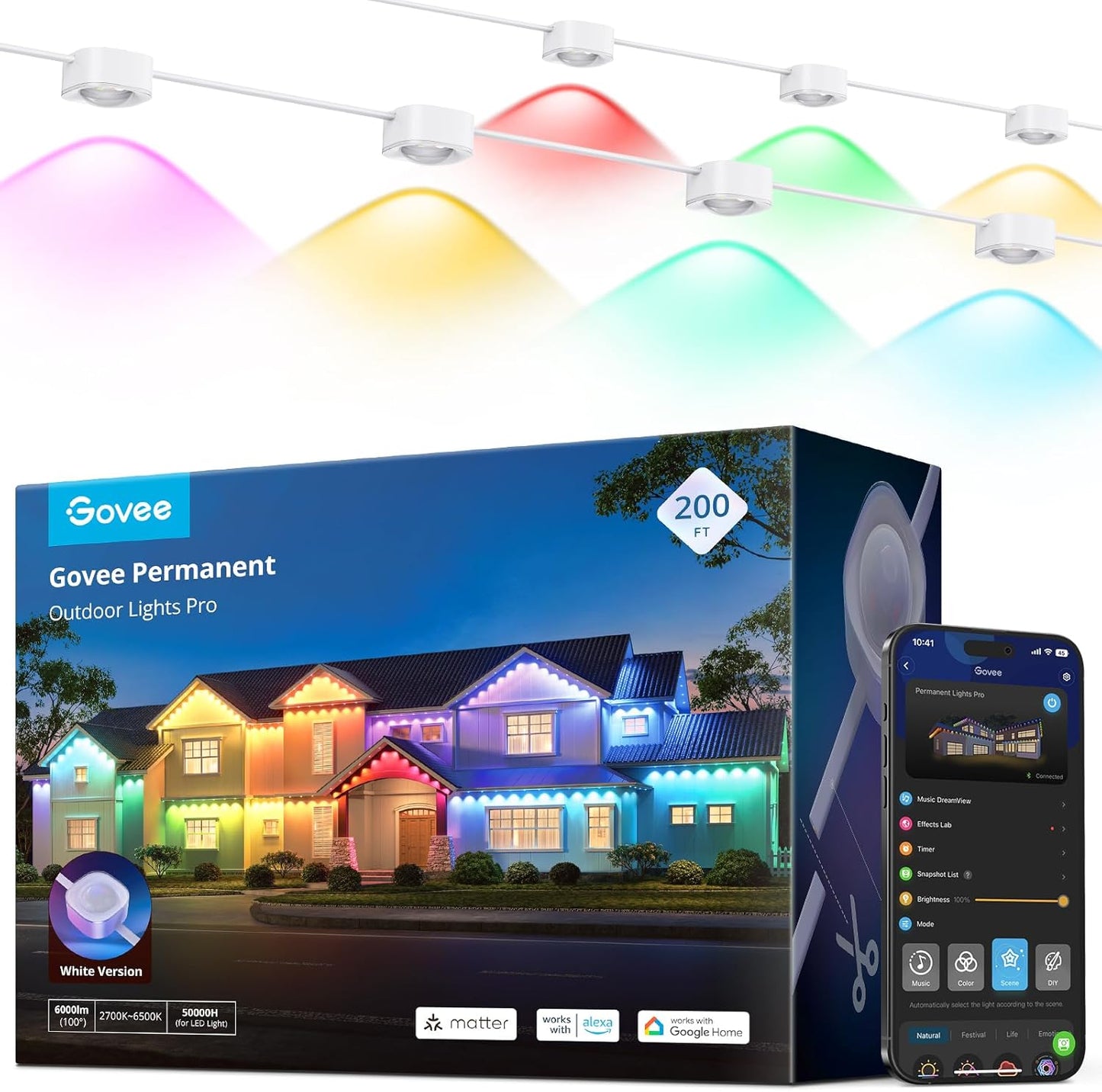 Govee Permanent Outdoor Lights Pro: 200ft RGBIC LED Lighting