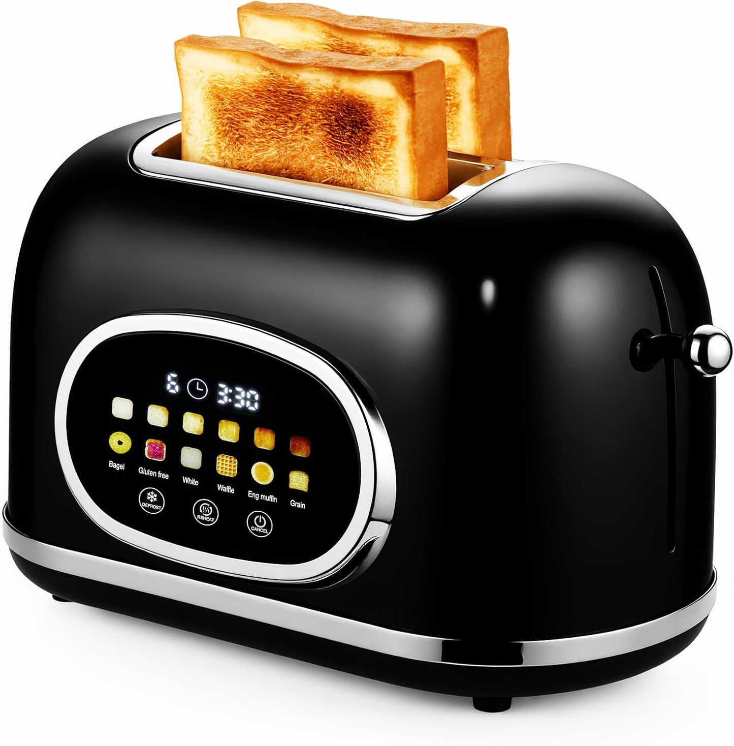 Roter Mond Retro Stainless Steel Toaster with Touch Screen