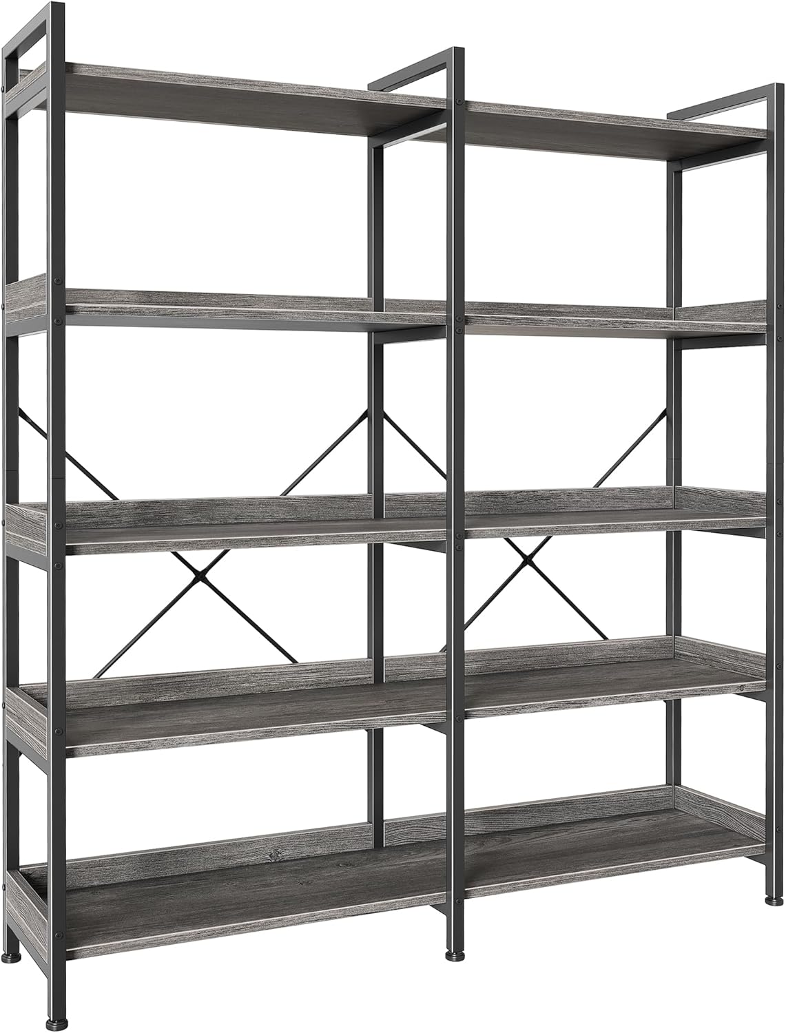 Huuger 5 Tier Bookshelf with 10 Open Shelves for Display