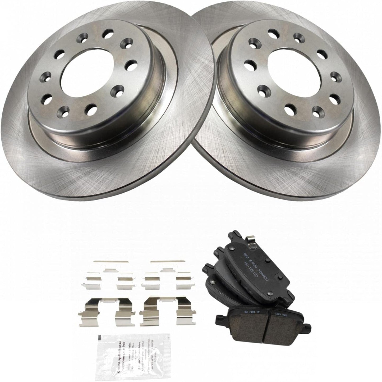TRQ Rear Brake Pad & Rotor Kit for 2016-2019 Chevrolet Malibu
