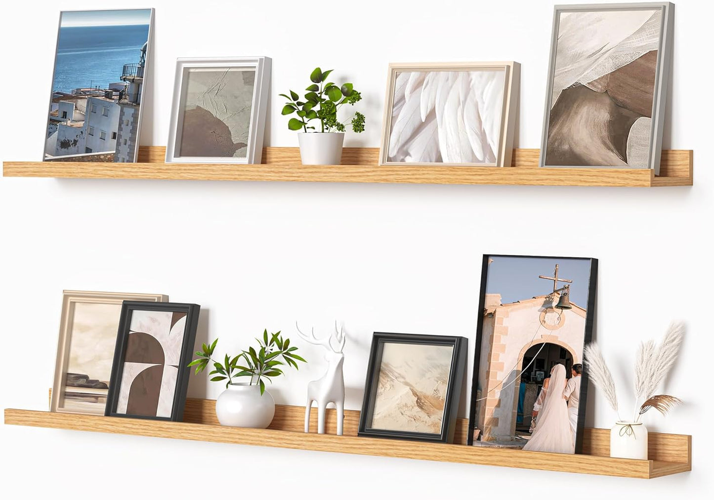Heimlove Picture Ledge Shelf Set of 2 for Wall Decor