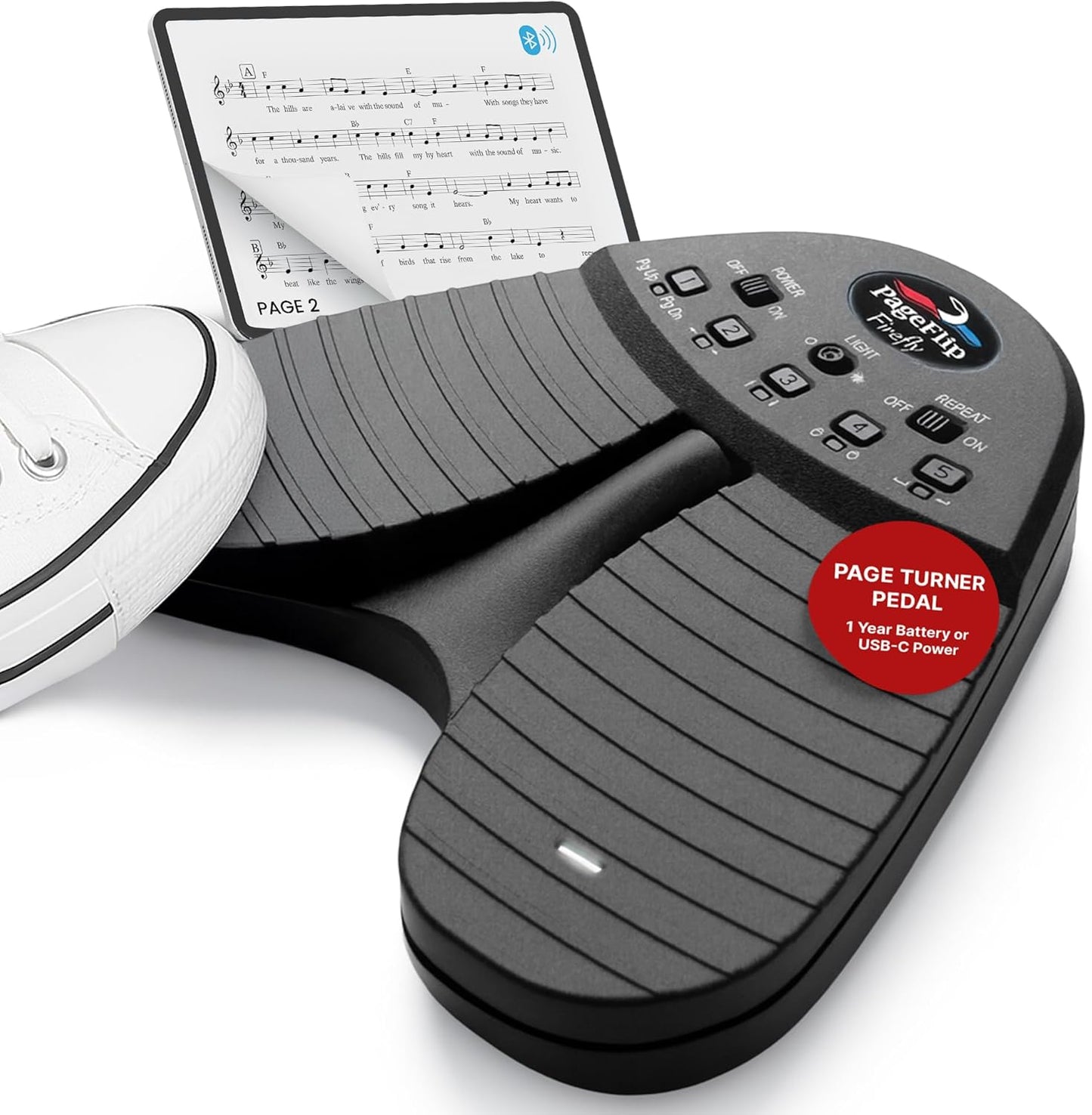 Firefly Bluetooth Page Turner Pedal for Hands-Free Music Control