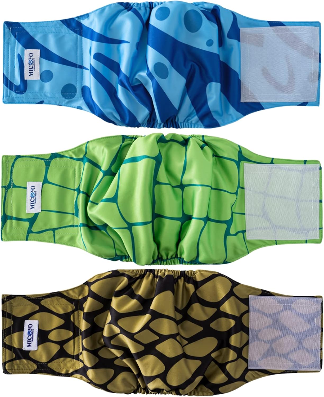 MICOOYO Washable Male Dog Wraps 3 Pack XS (M) - Leakproof & Stylish
