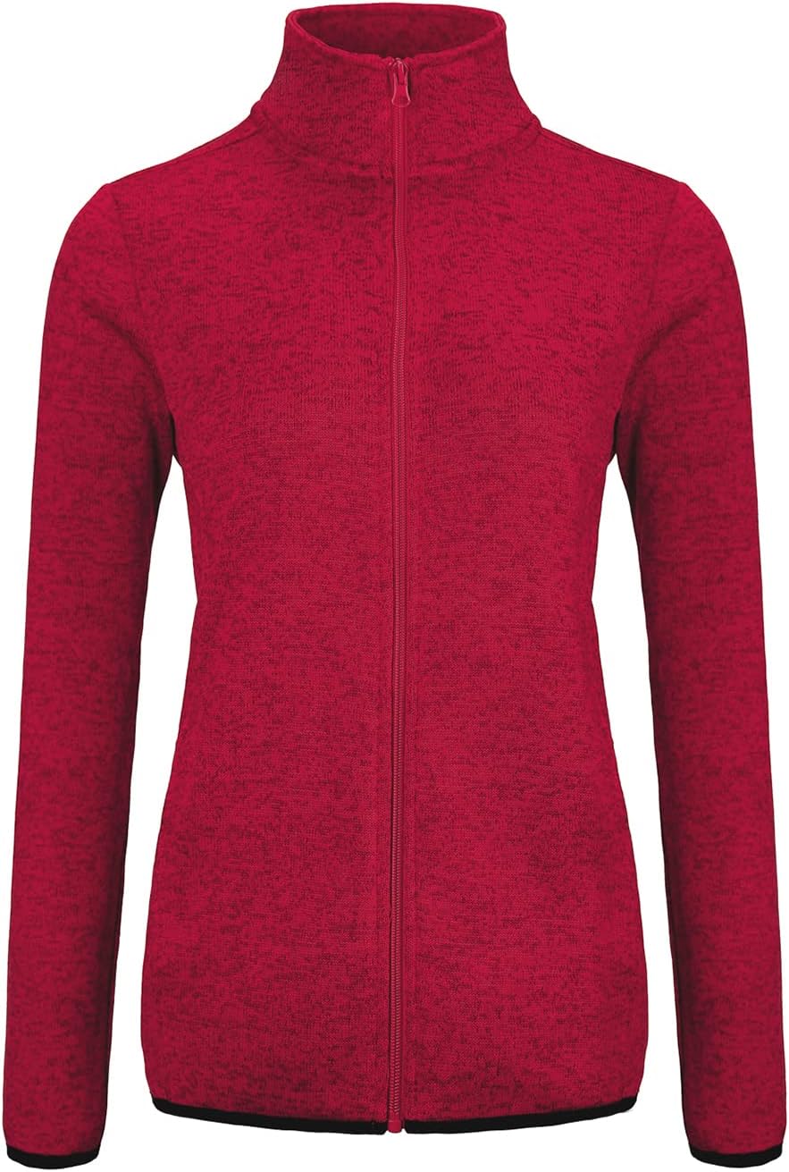 Dolcevida Women's Long Sleeve Fleece Zip Up Jacket for Comfort