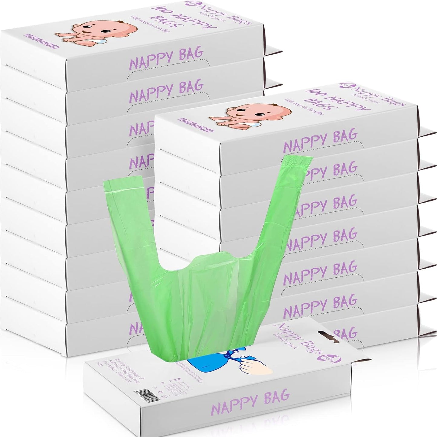 1600 Count Baby Disposable Diaper Bags for Easy Disposal