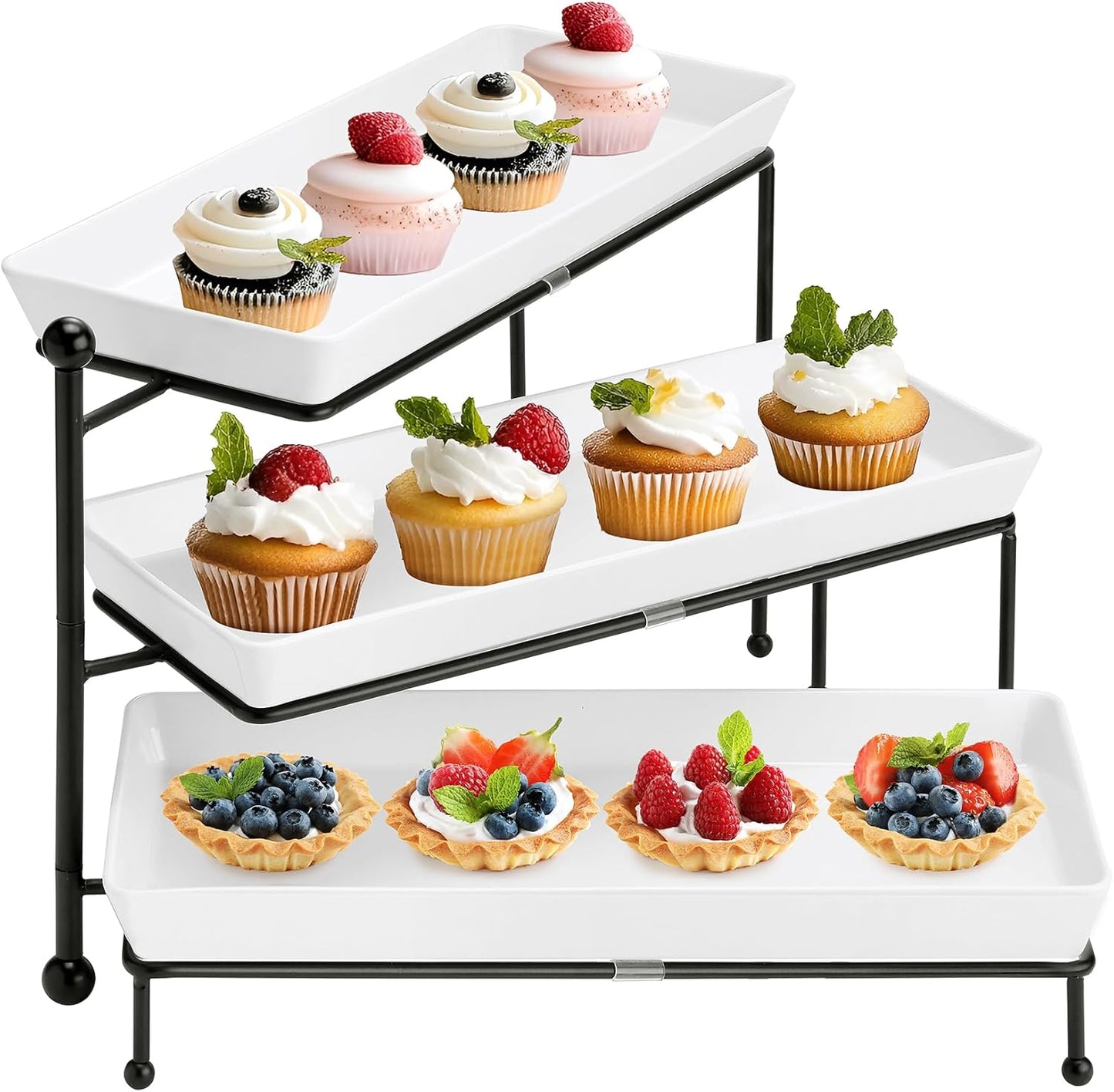 Yedio 3 Tiered Serving Stand for Elegant Food Display Events