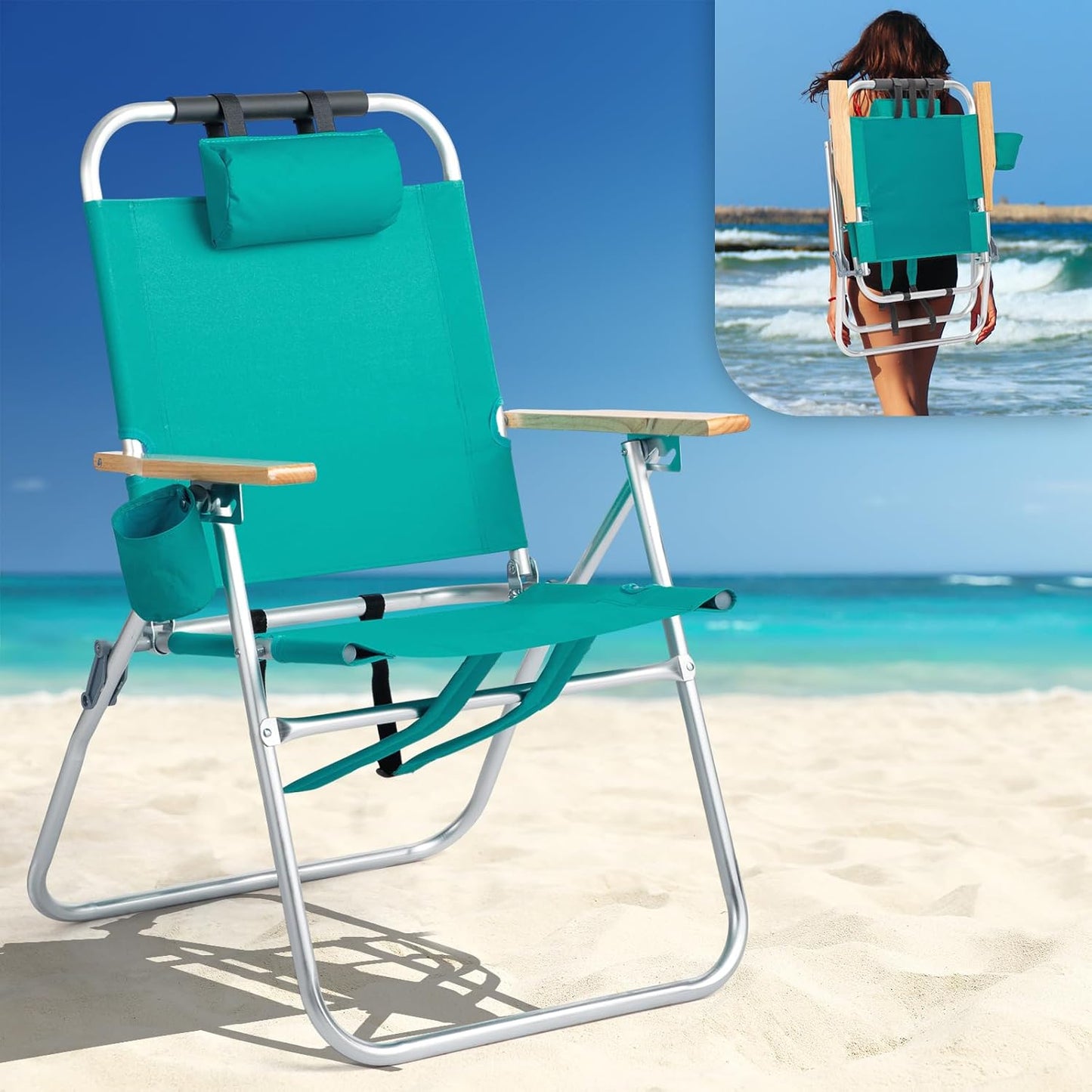 VINGLI Aluminum Backpack Beach Chair for Ultimate Comfort