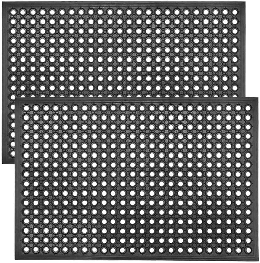 ROVSUN Rubber Floor Mat with Holes for Indoor and Outdoor Use
