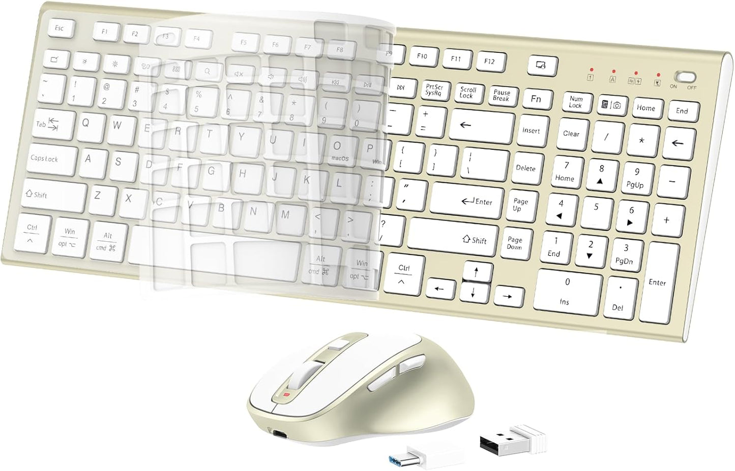Wireless Keyboard and Mouse Combo for Windows and macOS Users