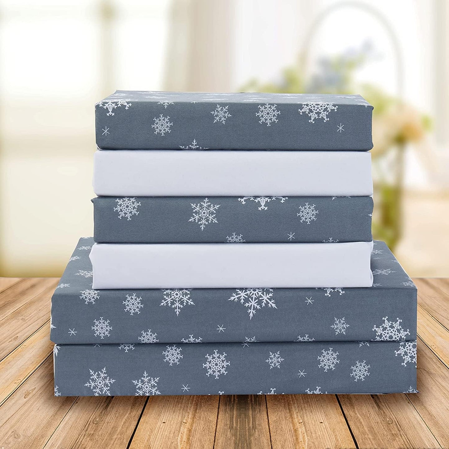 Elegant Comfort Holiday Printed 6-Piece Sheet Set for Cozy Sleep