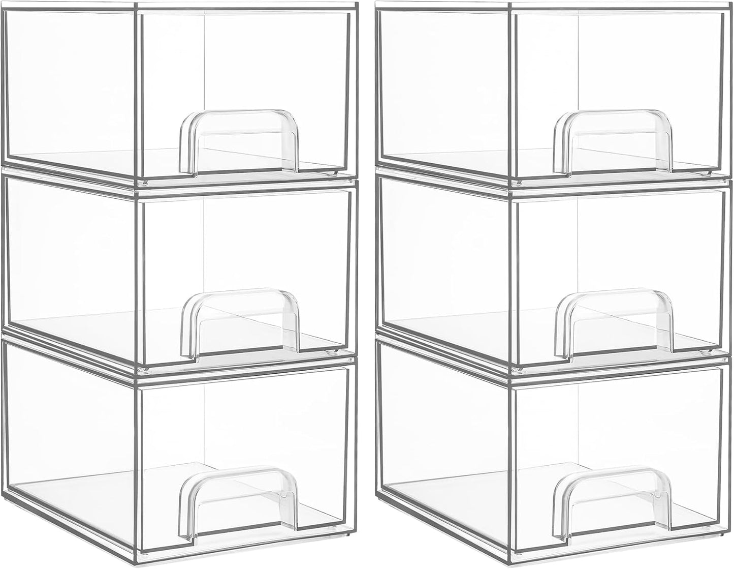 Vtopmart Clear Stackable Storage Drawers for Home Organization