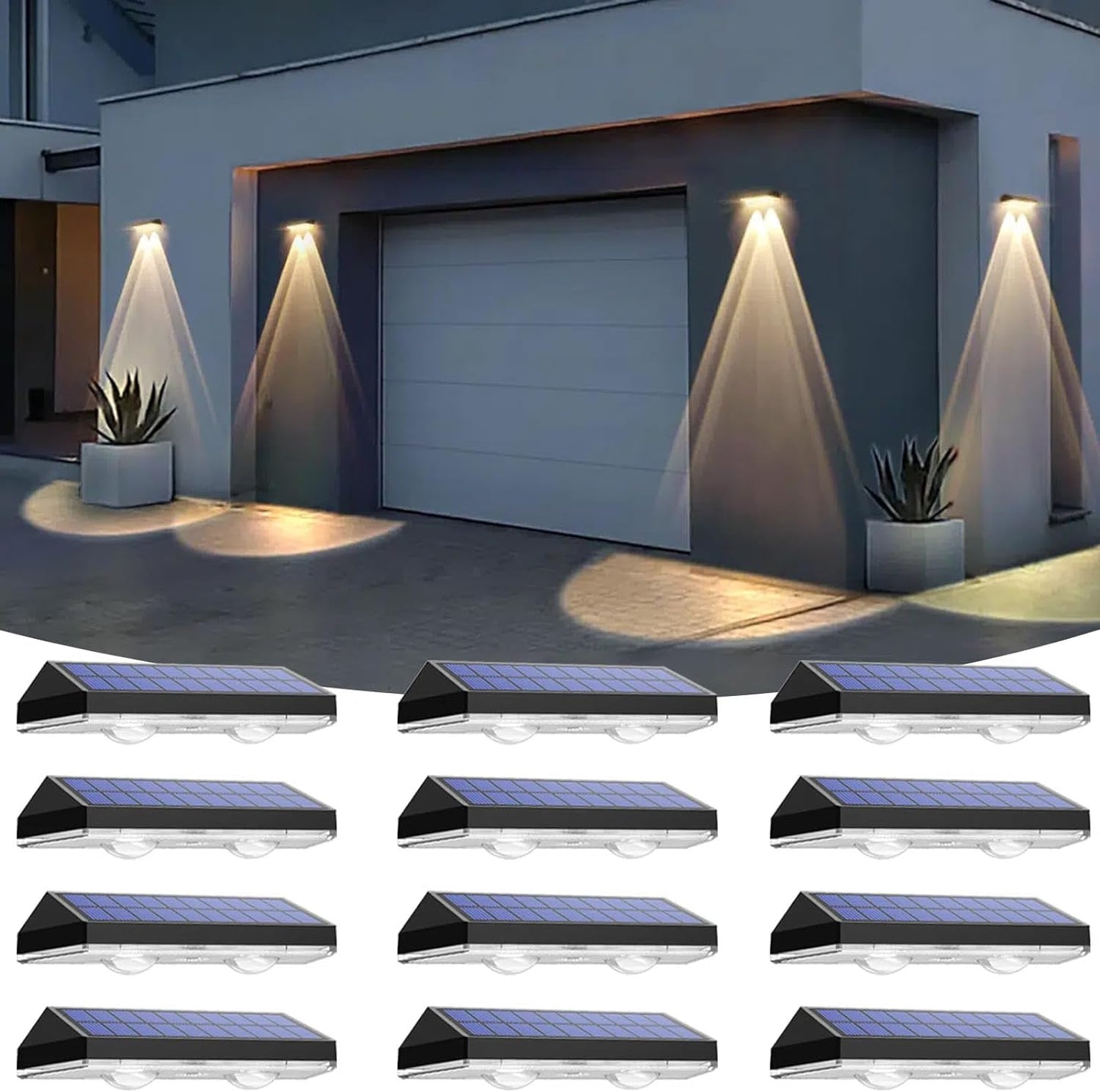 Solar Fence Lights Outdoor Waterproof LED - 3 Modes for Every Need