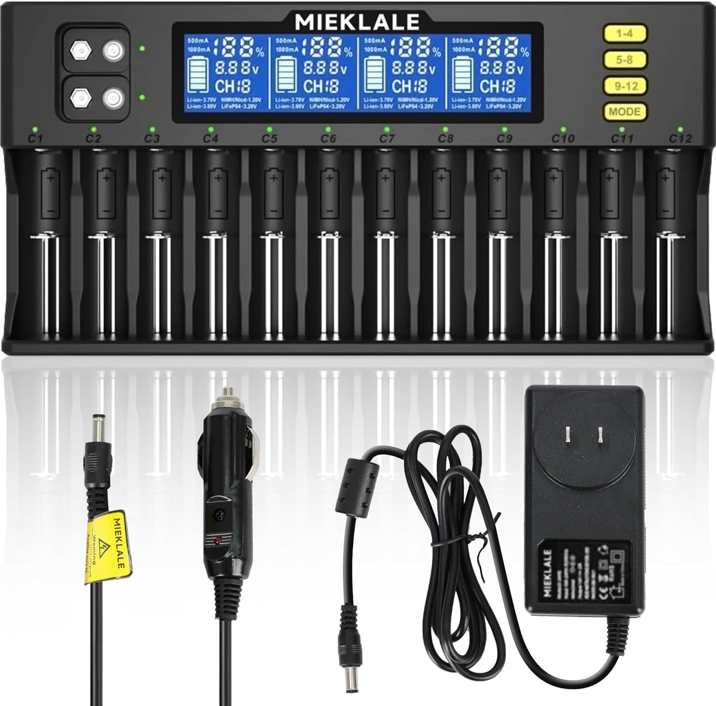 18650 Battery Charger with Smart LCD Display for All Batteries