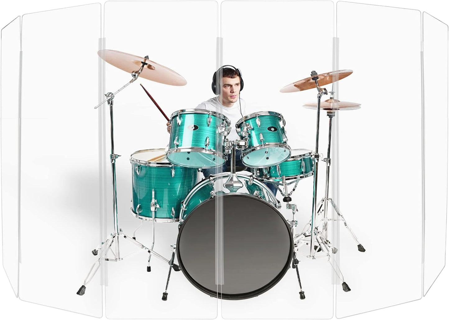 Premium 6ft Drum Shield with Plastic Hinges for Superior Sound Control