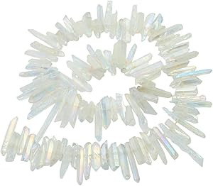 SUNYIK Angel Aura Quartz Crystal Points for Jewelry Making
