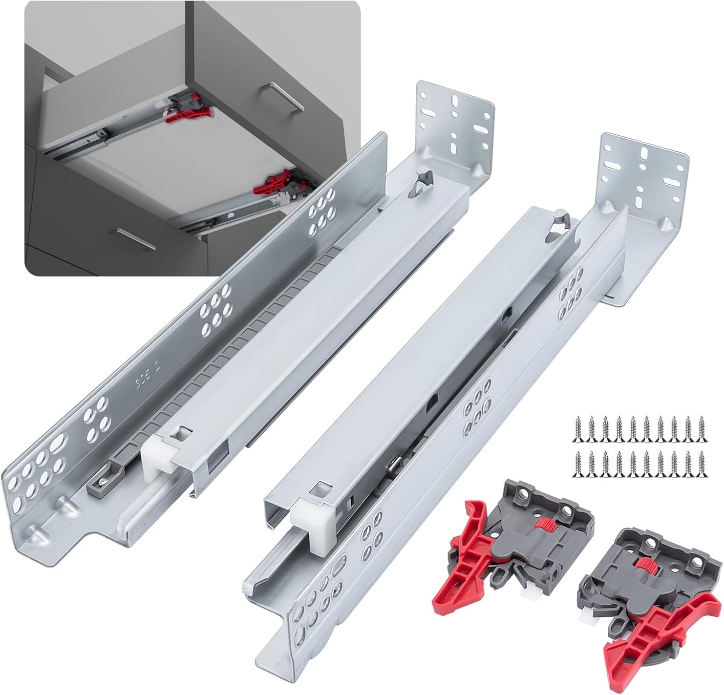 LONTAN 6 Pairs 9 Inch Soft Close Undermount Drawer Slides