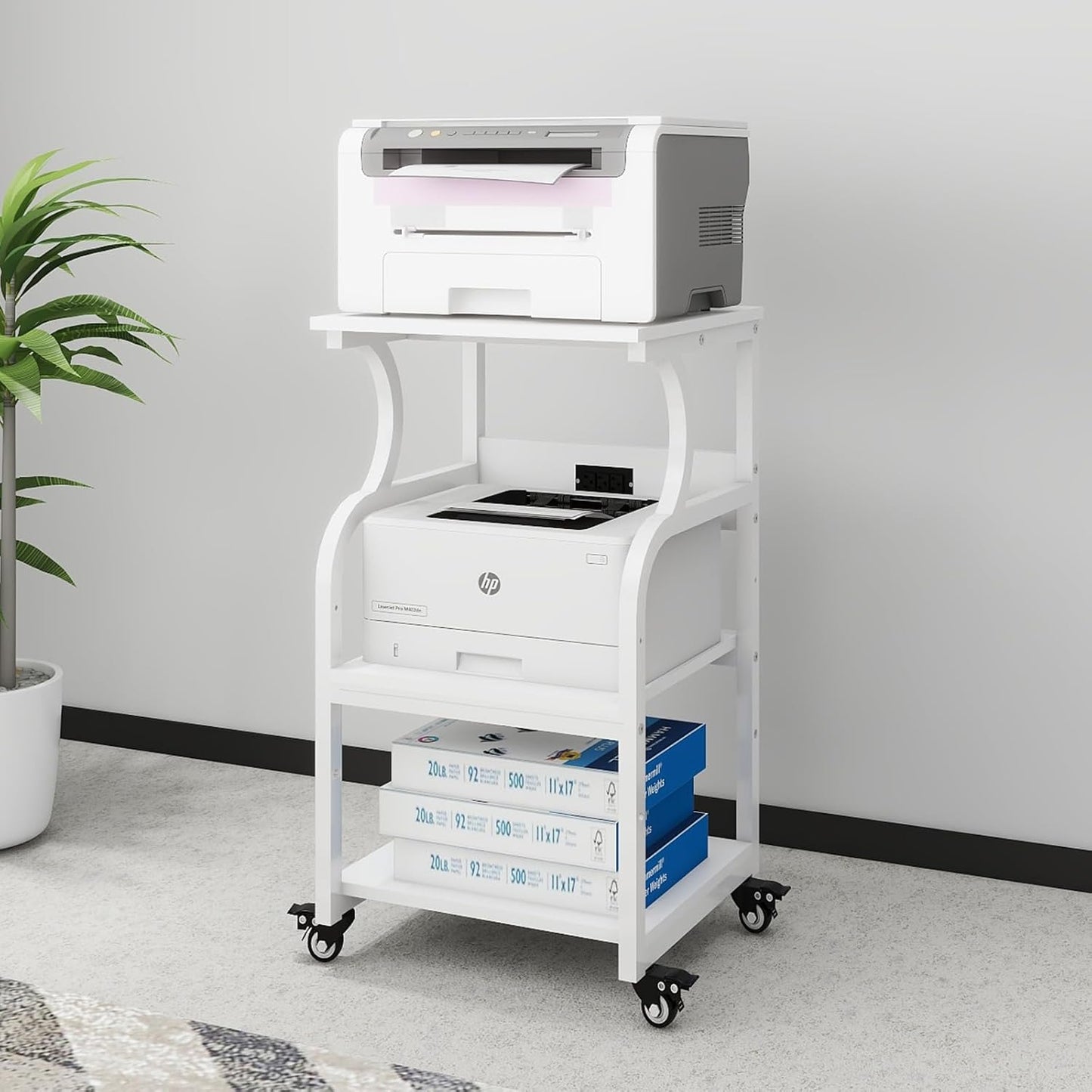 Rolling Printer Stand for Home Office Organization