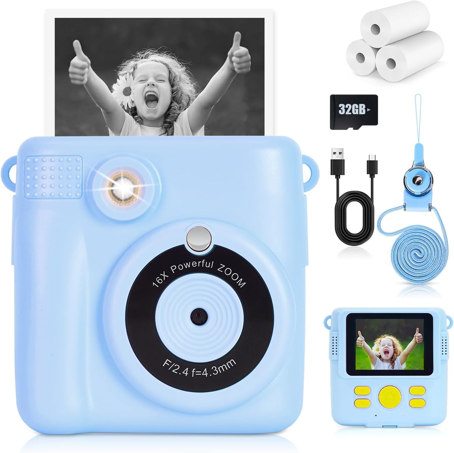 Instant Print Camera for Kids - Fun Digital Photography Toy