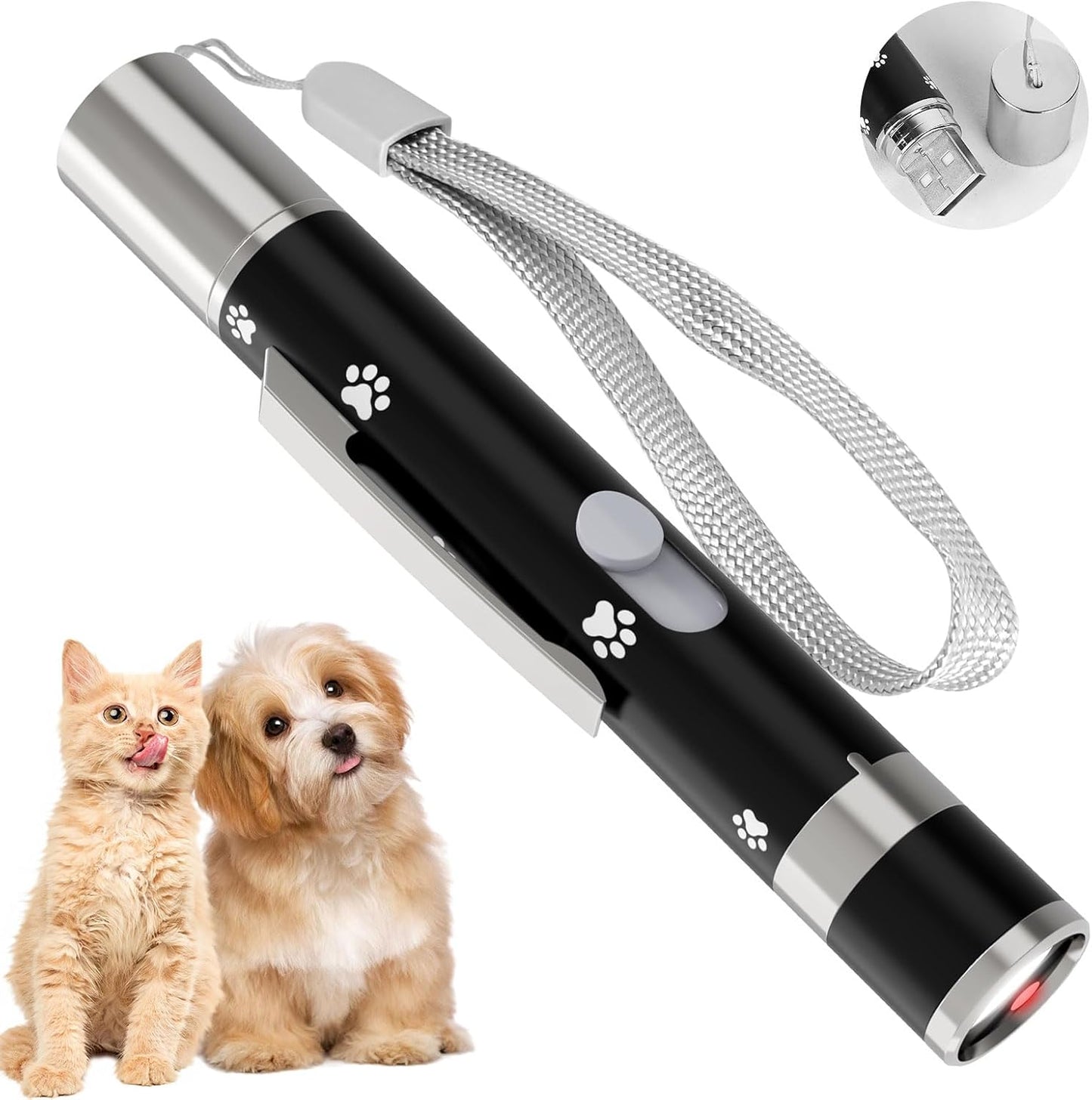 Interactive Cat Chase Light - 7 Patterns, USB Rechargeable