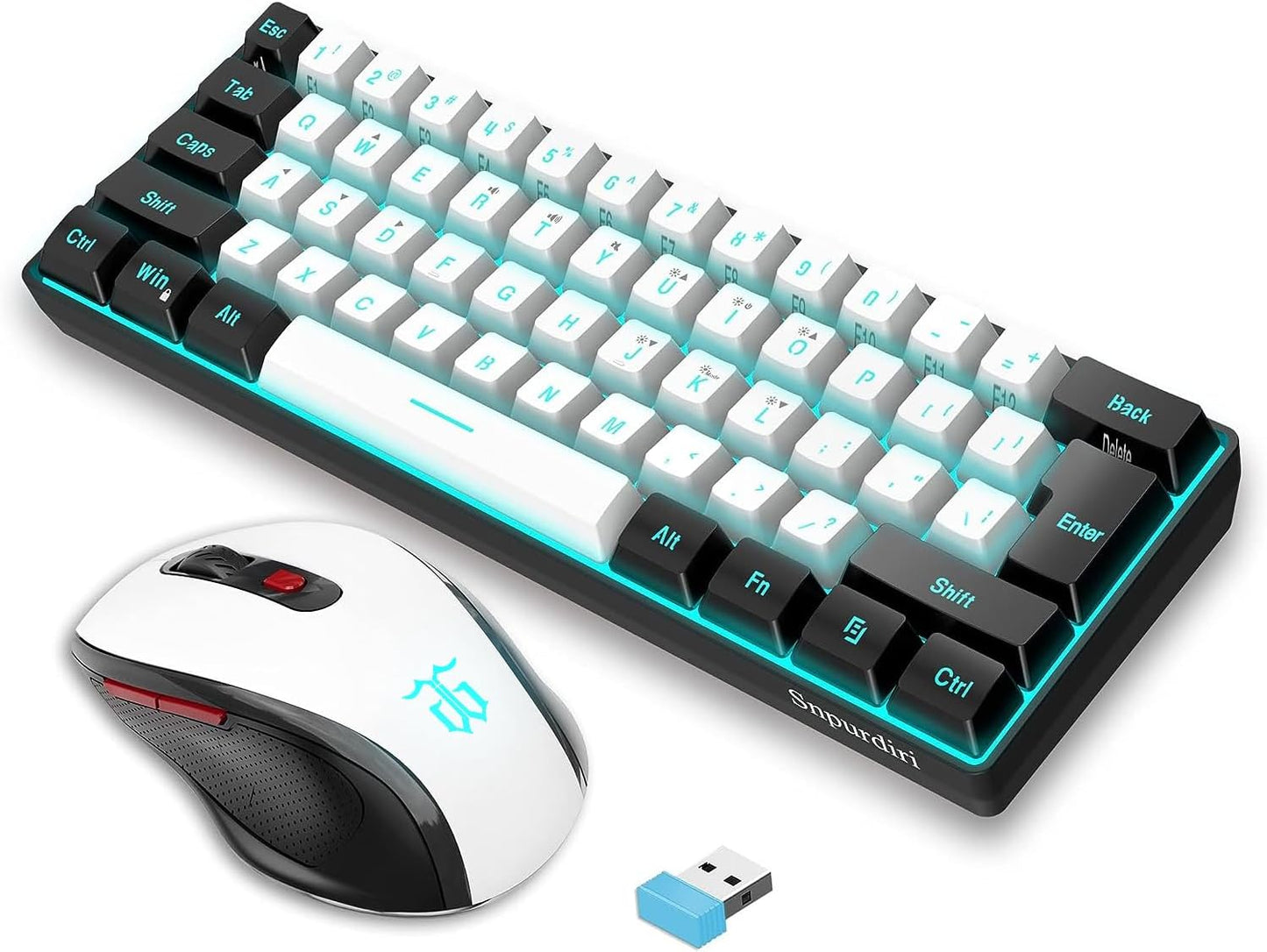Snpurdiri Mini 60% Mechanical RGB Keyboard & Mouse Combo