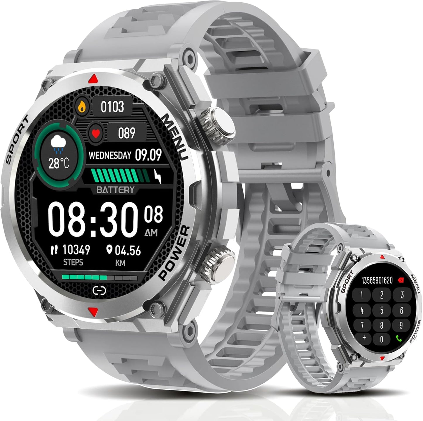 Military Smart Watch with Call and Health Trackers for All