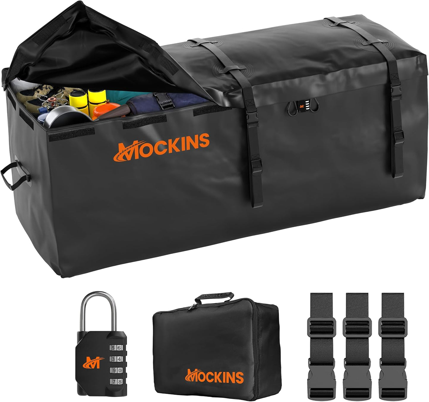 Mockins 16 CuFt Hitch Cargo Carrier Bag for Safe Travels