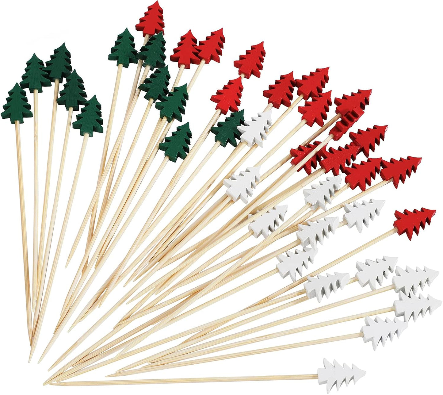100 Wooden Christmas Tree Cocktail Picks: Festive Party Decor