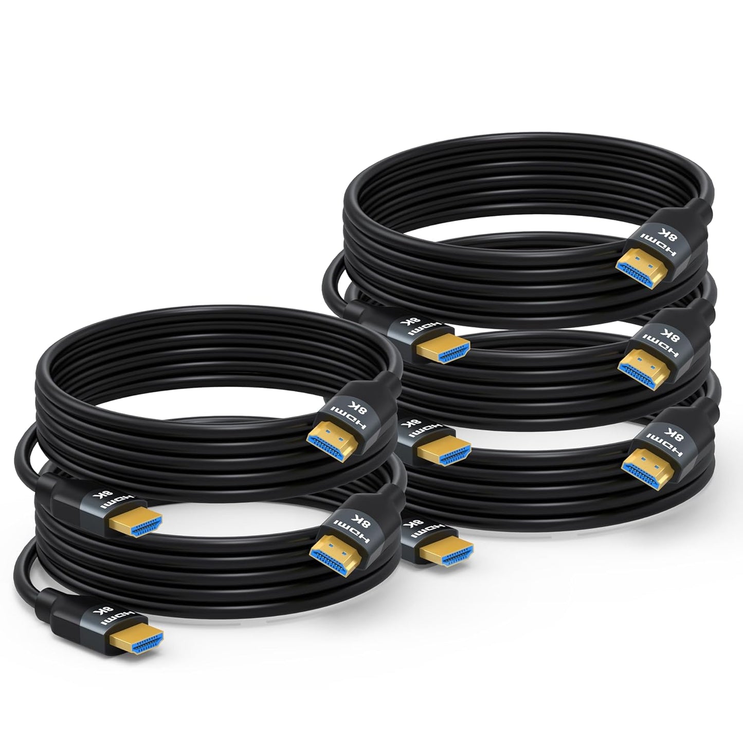 8K HDMI 2.1 Cables 10FT 5-Pack for Gaming and Streaming