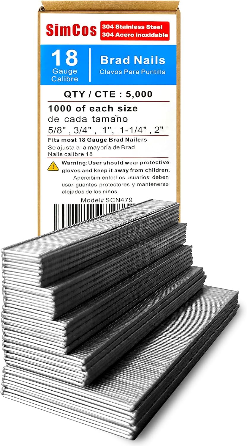 18 Gauge 304 Stainless Steel Brad Nails for Nail Gun Use