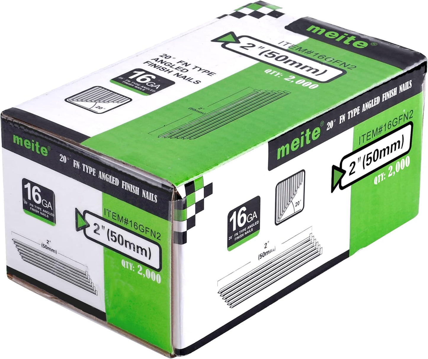 meite 16 Gauge 20 Degree Angled Finish Nails for Projects