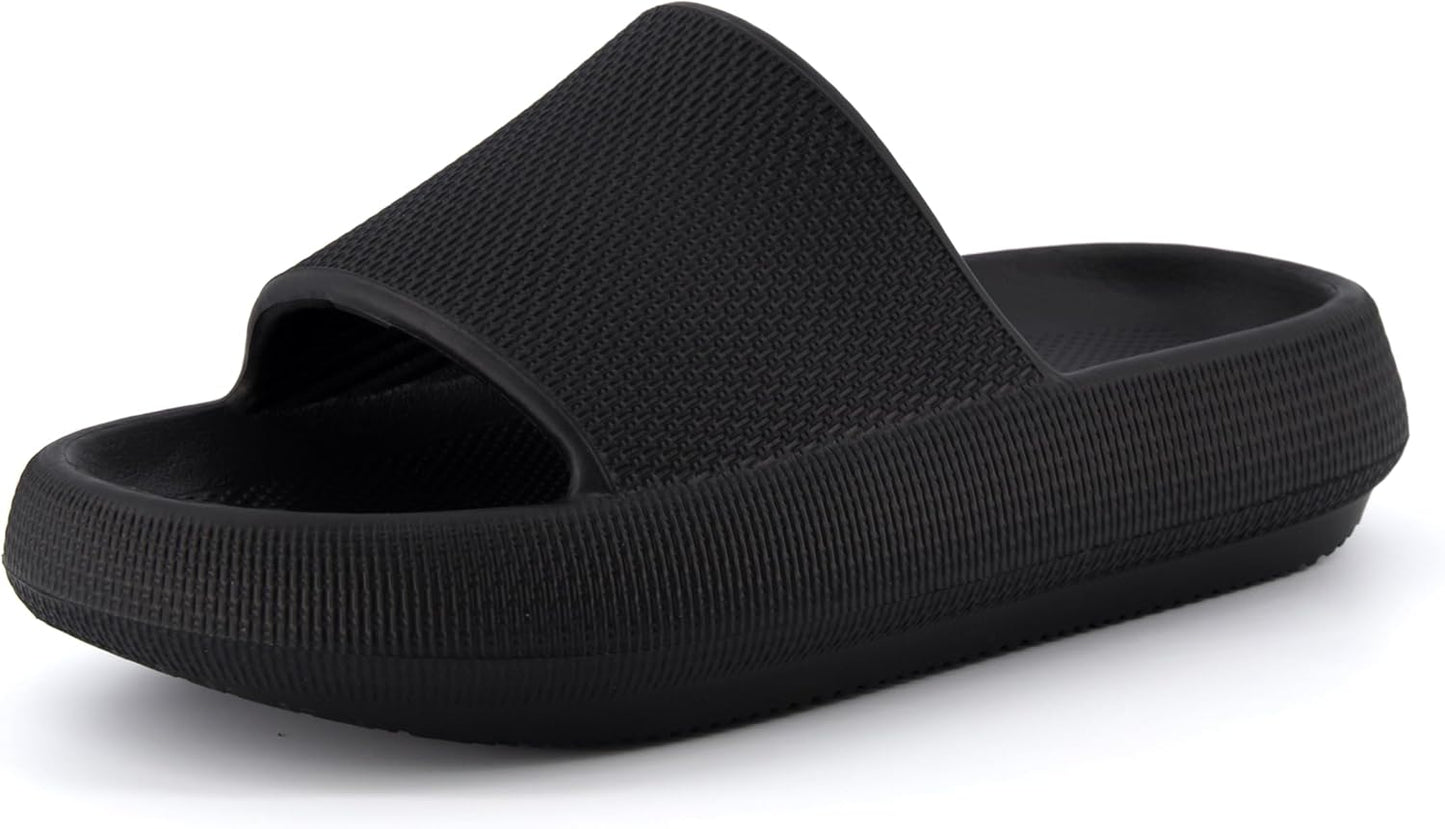 CUSHIONAIRE Feather Slides for Women - Cloud Cushion Comfort