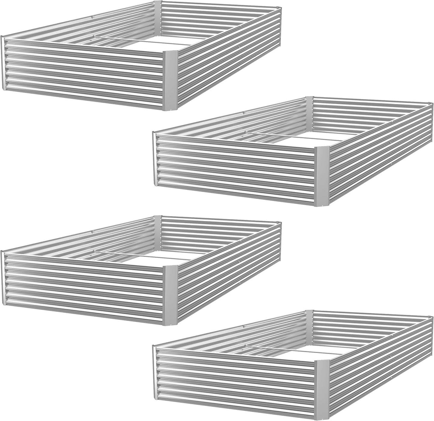 BTDVR 63ft Galvanized Raised Garden Bed for Outdoor Gardening