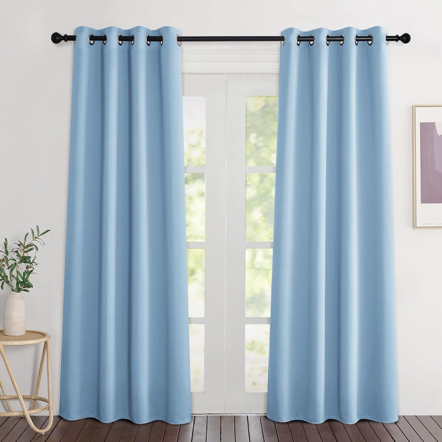 NICETOWN Blue Blackout Curtains for Light & Sound Reduction