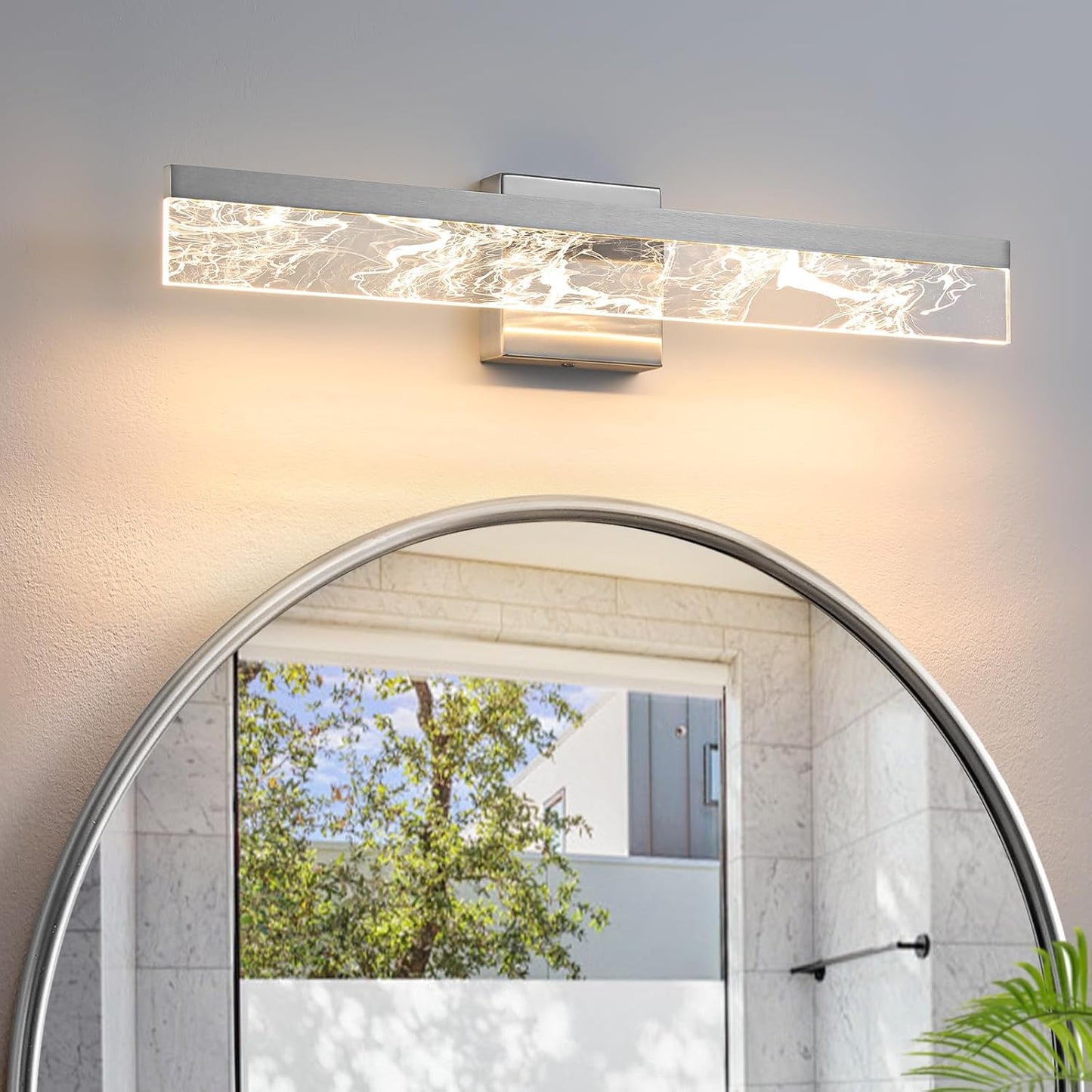 Brushed Nickel Vanity Light - Modern 24 Inch Bathroom Fixture