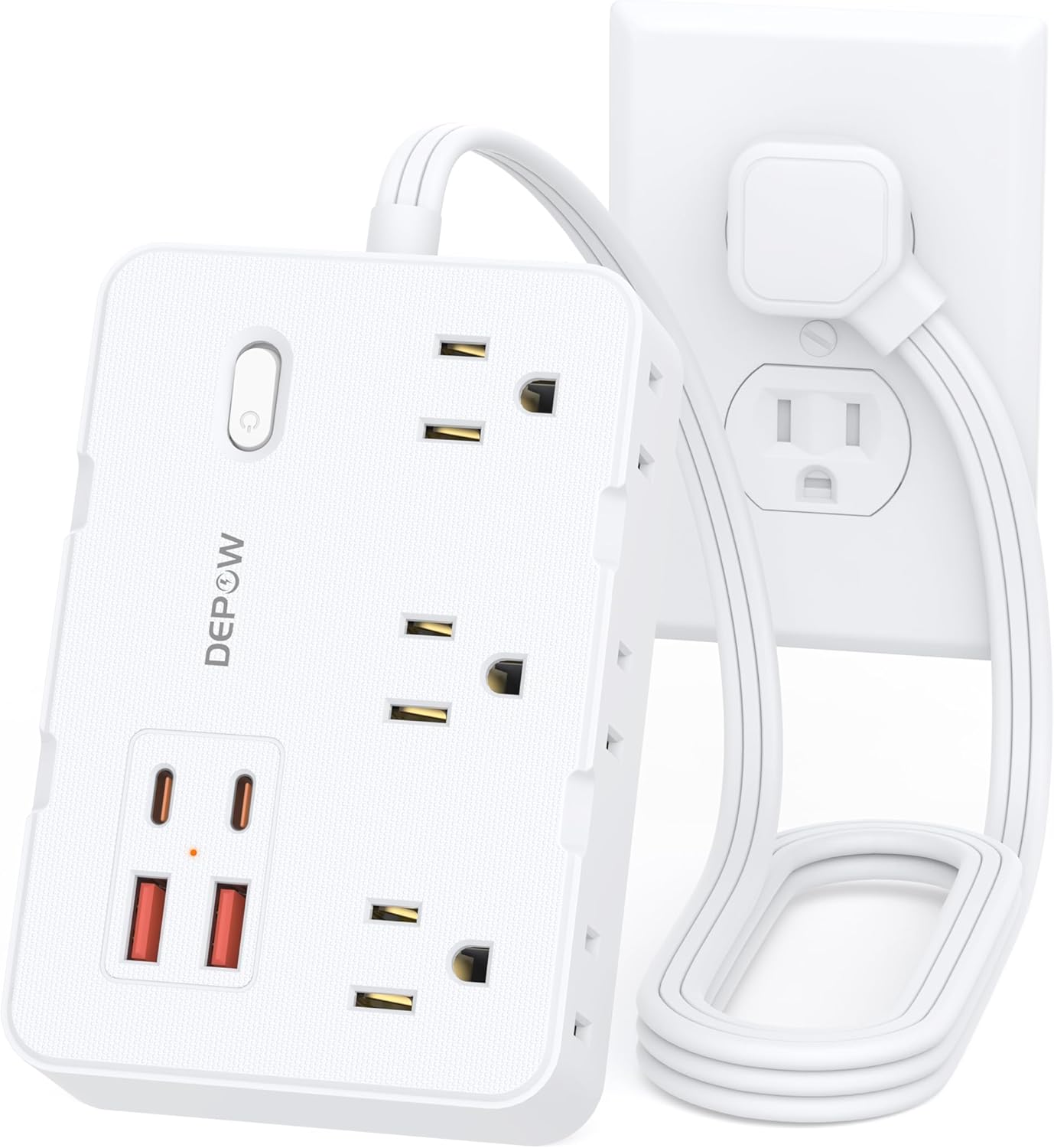 DEPOW Wall Mount Surge Protector: Power Hub
