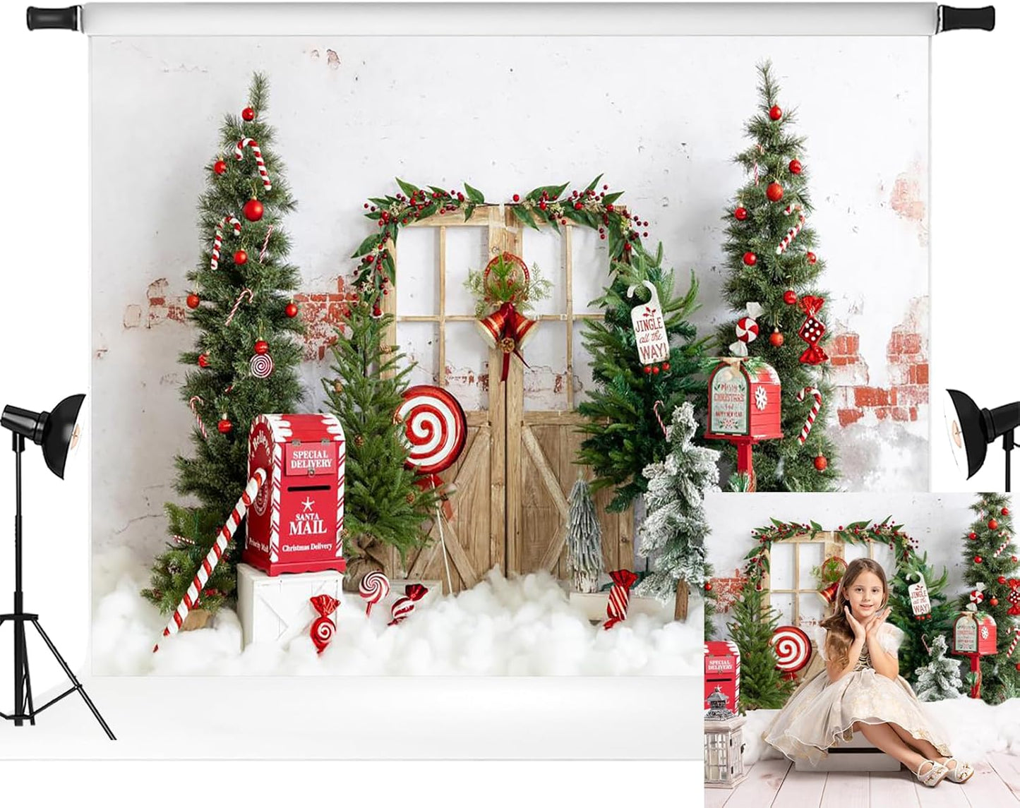 7x5ft Christmas Backdrop for Winter Photography and Events