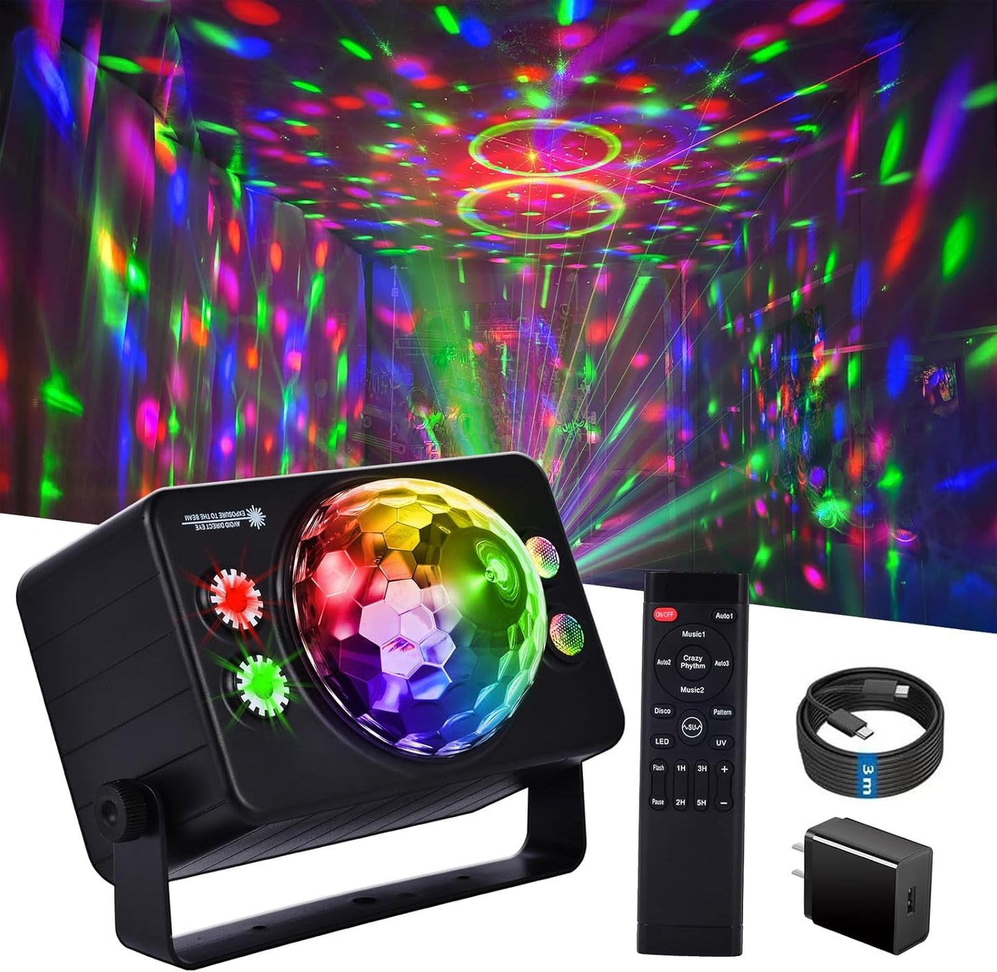 Disco Ball DJ Party Lights with Remote Control for Events