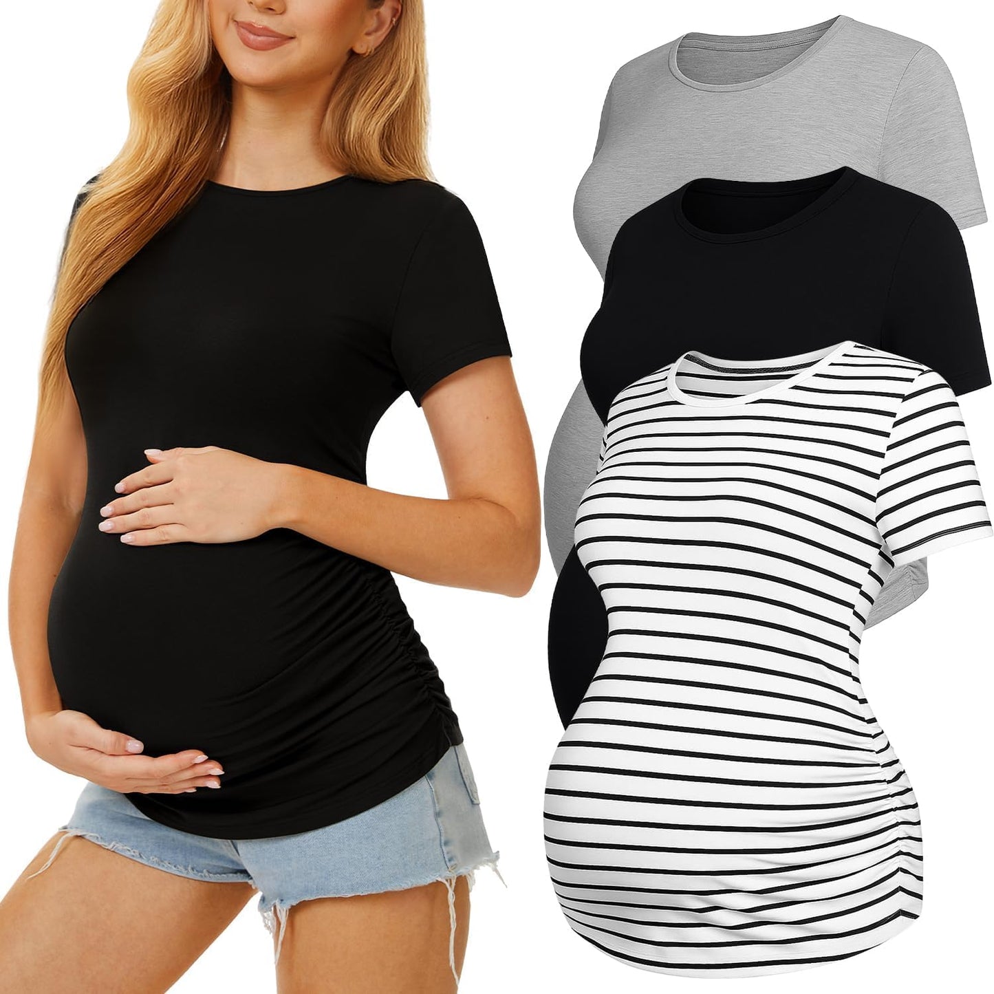 3 Pack Womens Maternity Shirts for Comfort and Style