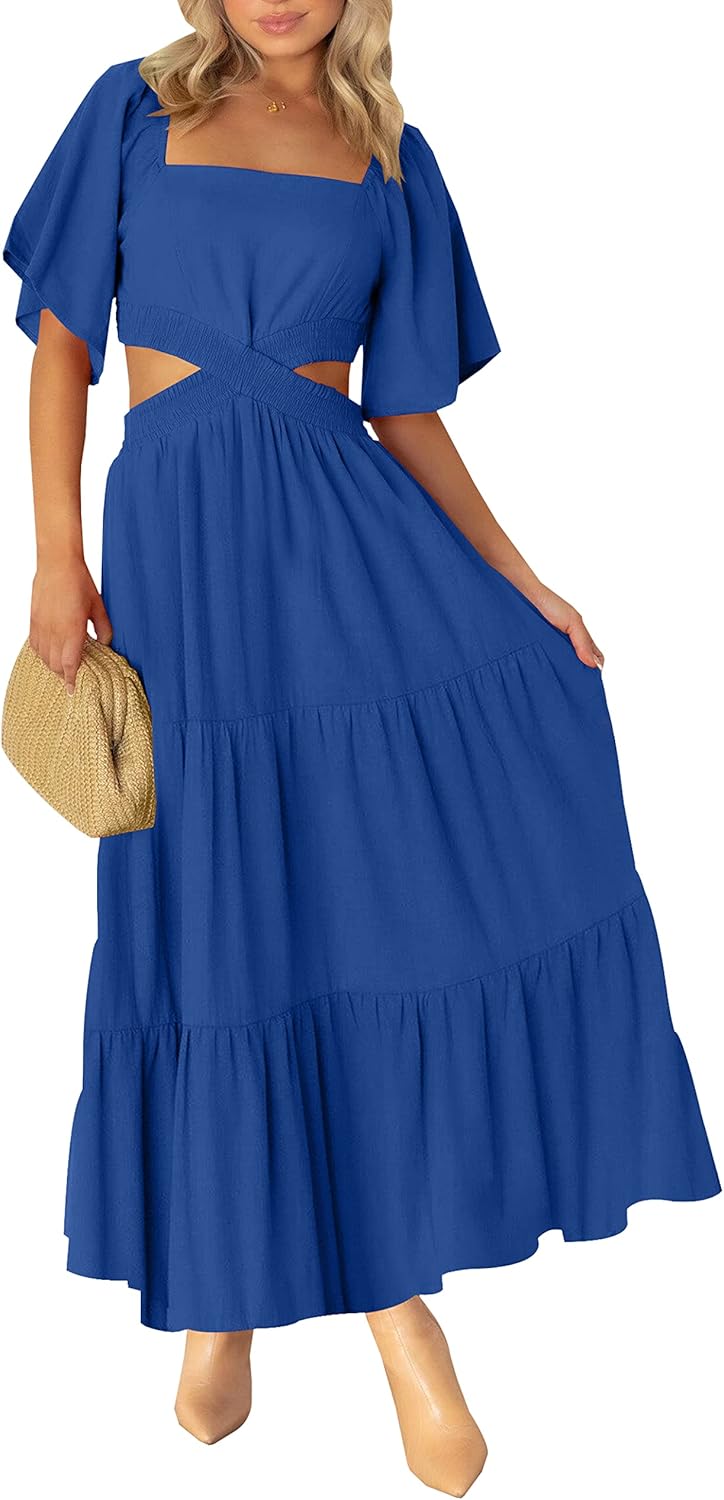 LEANI Women's Summer Cutout Maxi Dress for Casual Parties