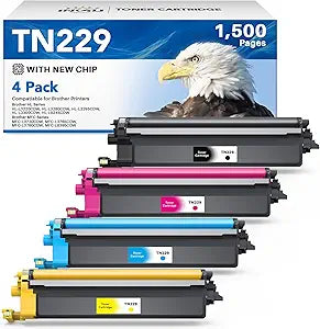 TN229 Toner Cartridges for Brother Printer Replacement - 4-Pack