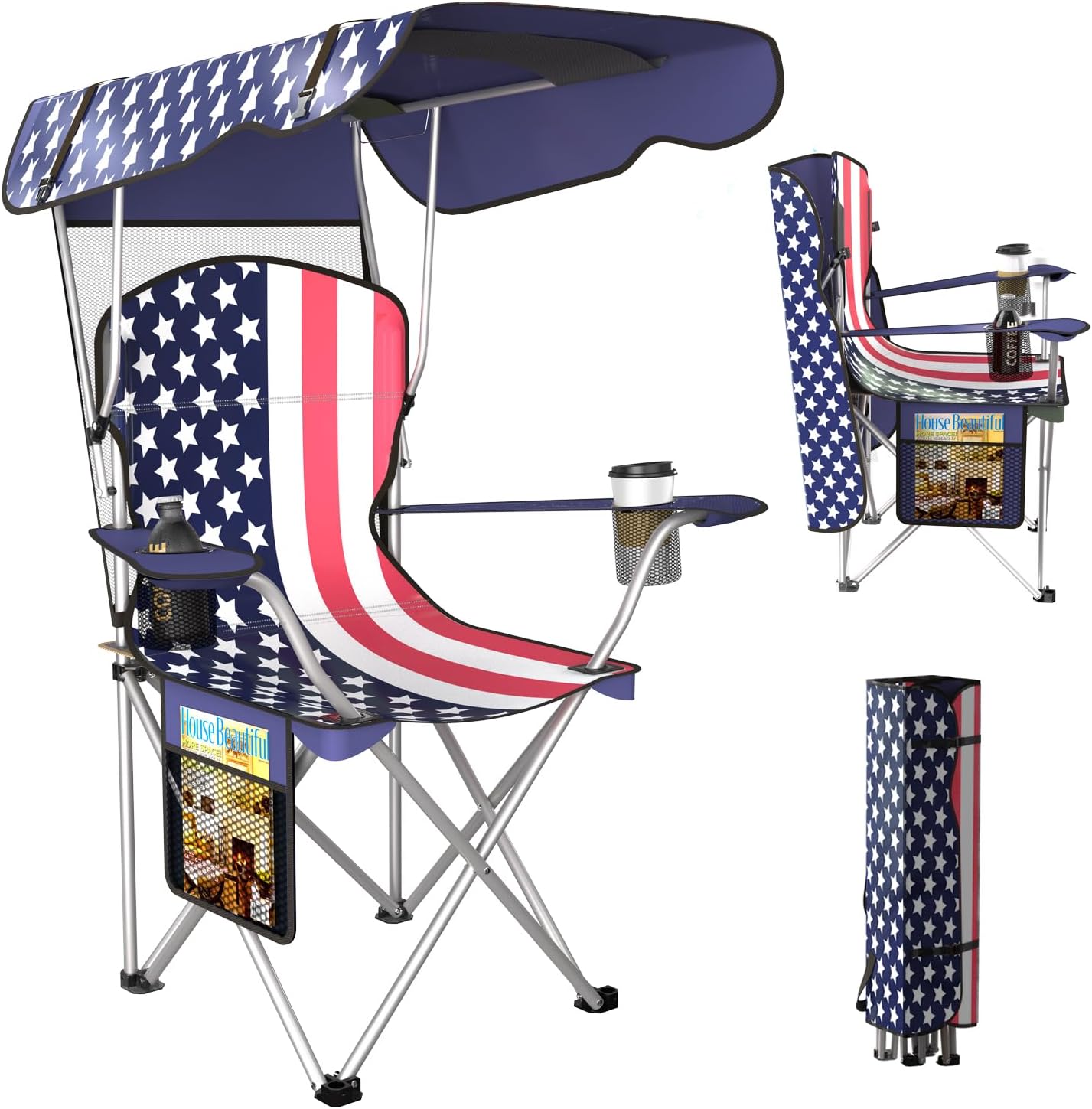 Portable Camping Chair with Canopy for Outdoor Comfort