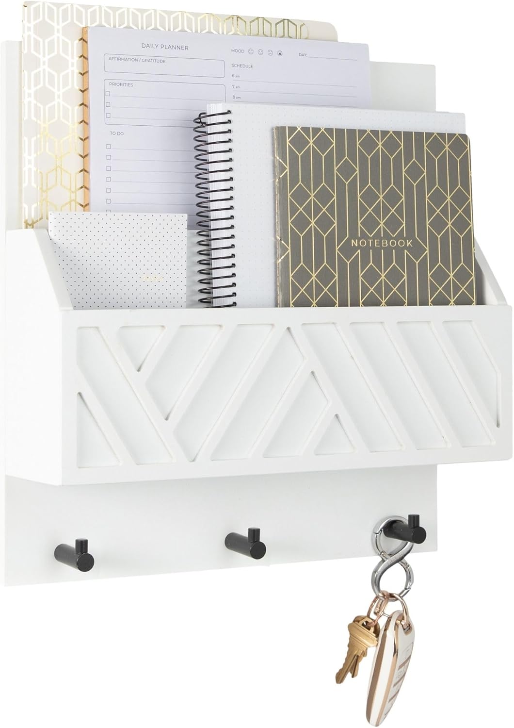 BLU MONACO Wall-Mounted Mail and Key Holder for Stylish Organization