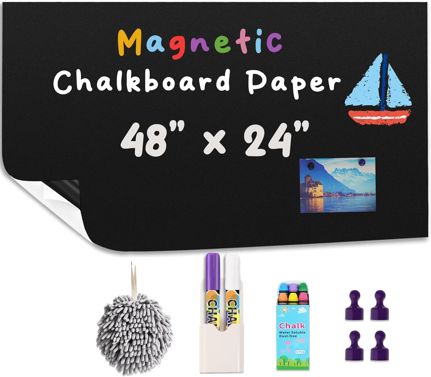 Magnetic Chalkboard Contact Paper for Creative Spaces and Fun