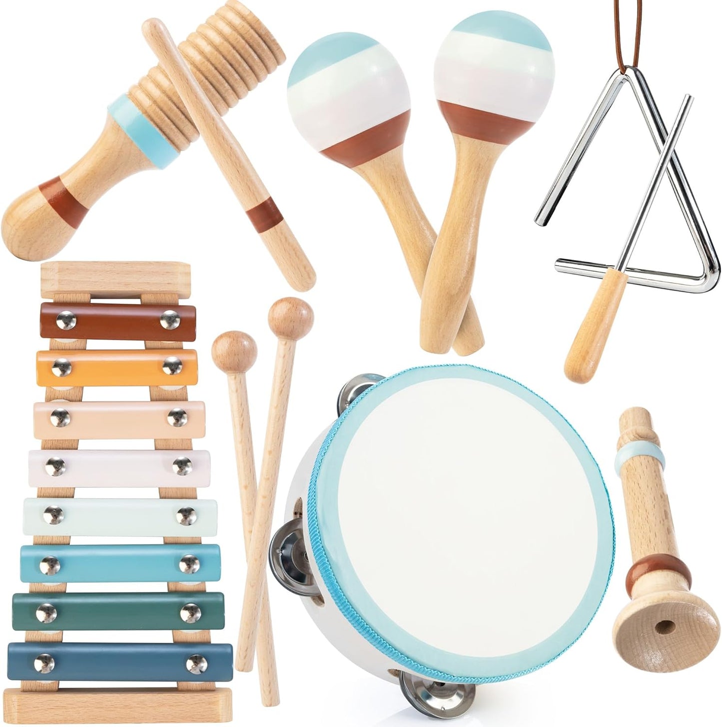 Montessori Baby Musical Set | Modern Xylophone & Tambourine