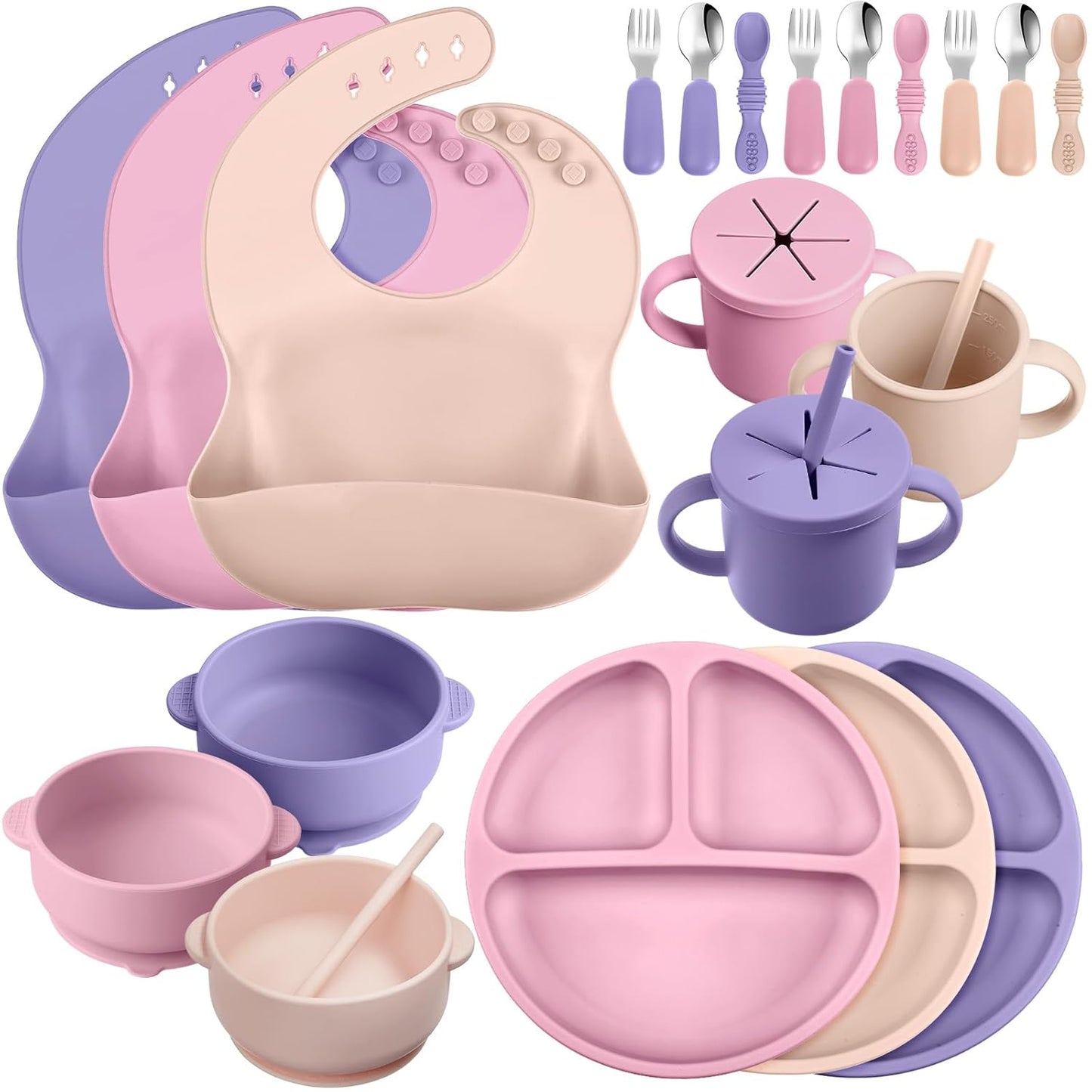 Yinder 24 Pack Silicone Baby Feeding Set for Easy Weaning