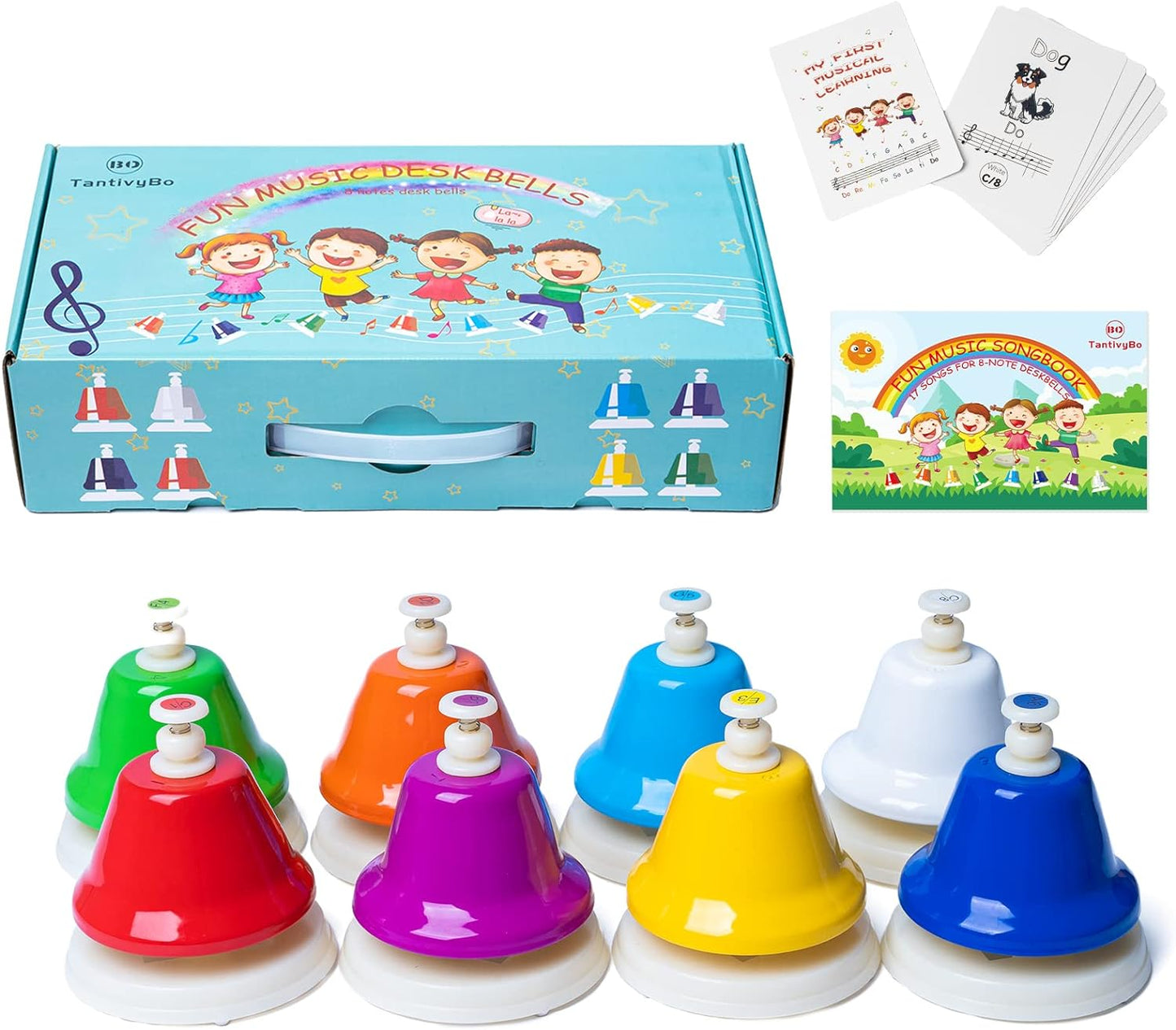Rainbow Diatonic Hand Bells for Kids - Musical Learning Fun