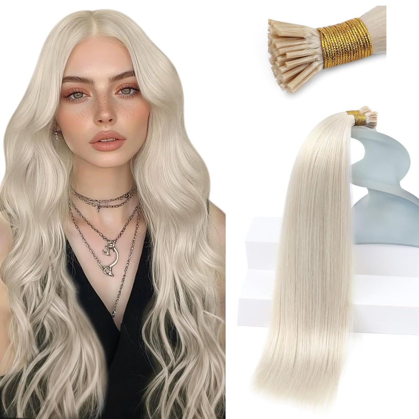 Itip Hair Extensions for Natural Volume and Length 18in Platinum