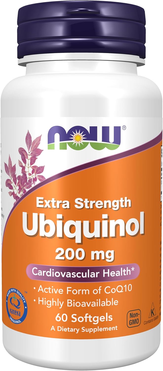 NOW Supplements Ubiquinol 200 mg for Cardiovascular Health